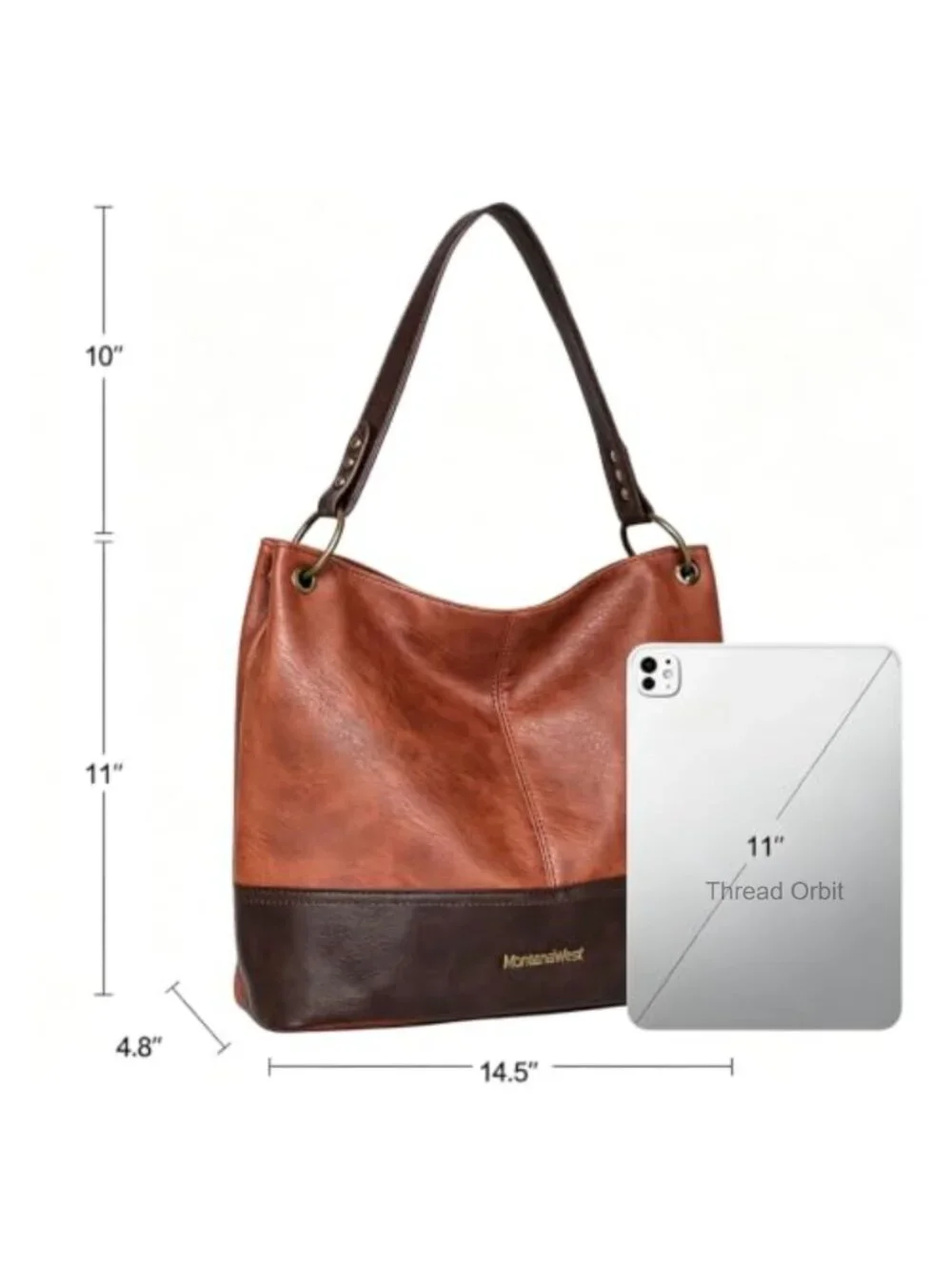 Vegan Leather Hobo Bag Tote Shoulder Handbag Large Capacity